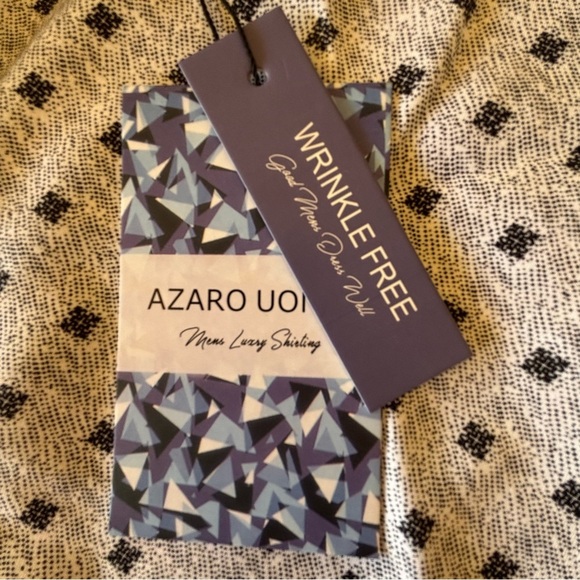 Azaro Uomo L NWT Geometric Patterned Button-Up Dress Shirt - Picture 3 of 9